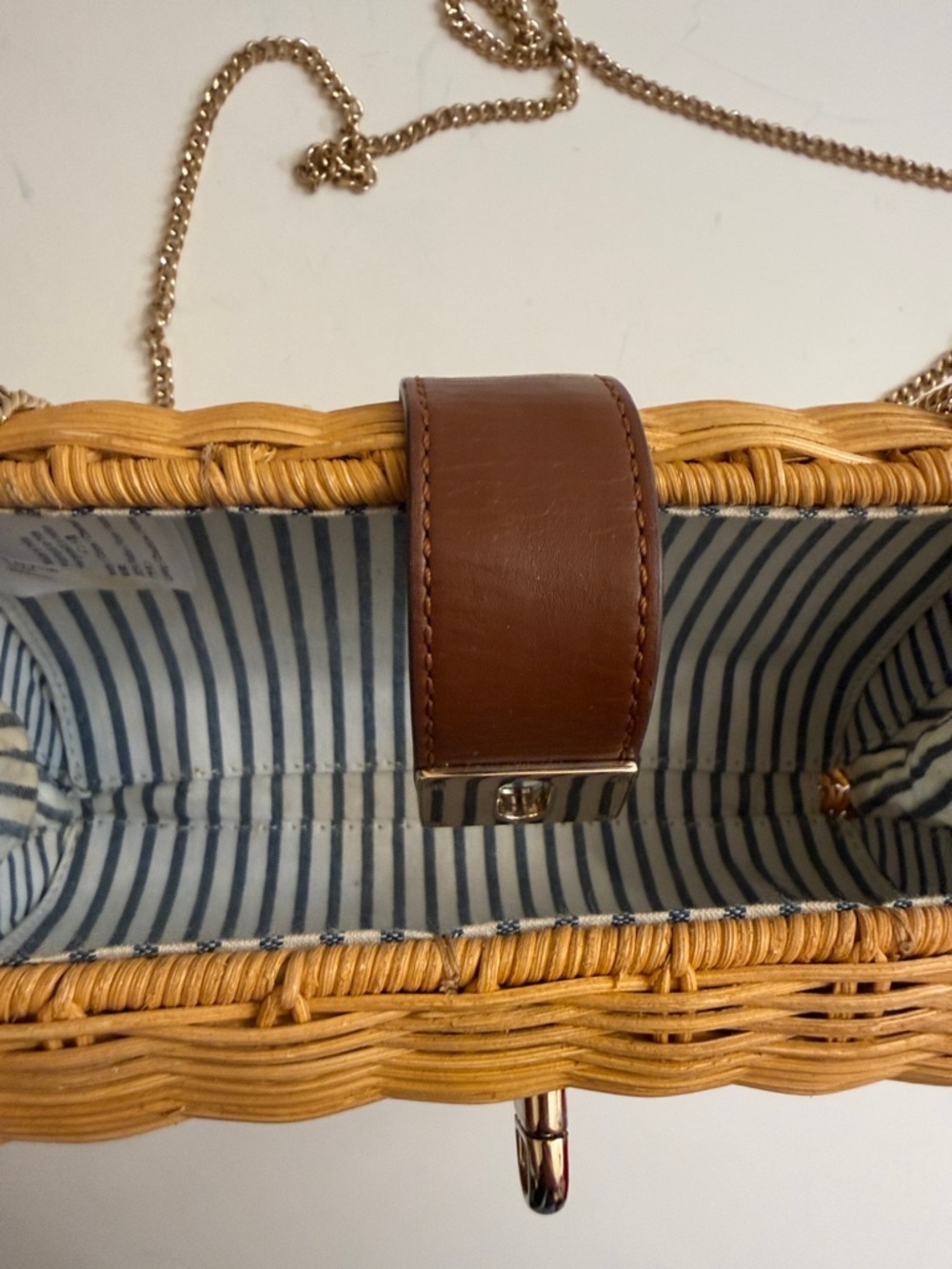 J Crew Rattan clutch purse with chain strap - Picture 7 of 11